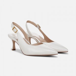 Naturalizer 27 EDIT Felicia 4 Slingback Dress Shoe Womens White Heeled Slingbacks FS20-7450A1