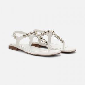 Naturalizer 27 EDIT Nara Sandal Womens White Flat Sandals BI36-2456D2