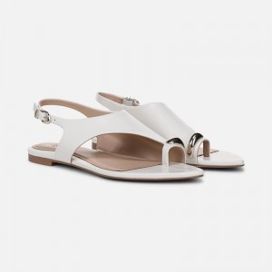 Naturalizer 27 EDIT Via Sandal Womens White Flat Sandals LA43-8043M8