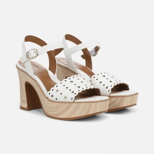 Naturalizer Kira Platform Sandal Womens White Heeled Sandals JM98-8418T4