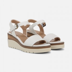 Naturalizer SOUL Graciela Wedge Sandal Womens White Wedge Sandals GF26-1496C4