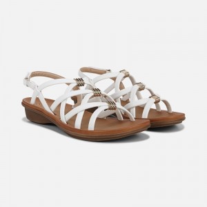 Naturalizer SOUL Sierra Strappy Sandal Womens White Flat Sandals KN93-5073L7