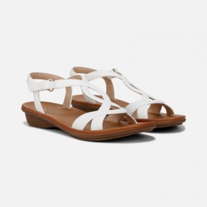 Naturalizer SOUL Solo Sandal Womens White Flat Sandals BU02-2802Q9