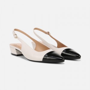 Naturalizer Banks Slingback Womens White / Black Slingbacks EE09-1489X7