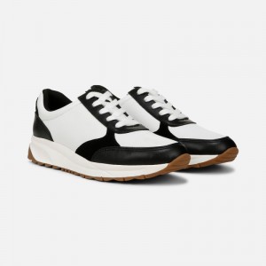 Naturalizer Shay Lace Up Sneaker Womens White / Black Lace Up Sneakers KV61-3341U5