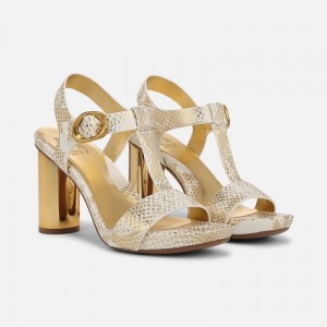 Naturalizer Jordis Dress Sandal Womens White / Gold Heeled Sandals LN10-7340N9