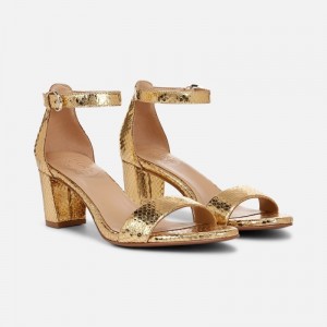 Naturalizer Limited Edition Vera Dress Sandal Womens Yellow Metallic / Snake Heeled Sandals MG58-6758B0
