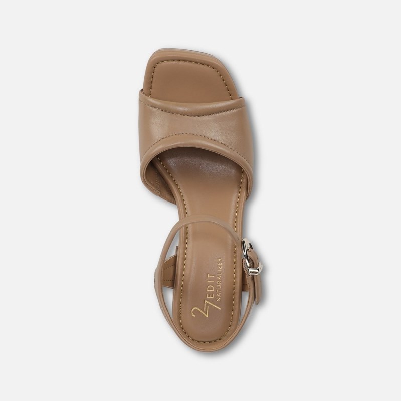 Naturalizer 27 EDIT Paloma Platform Sandal Womens Beige Heeled Sandals HS40-8790S1
