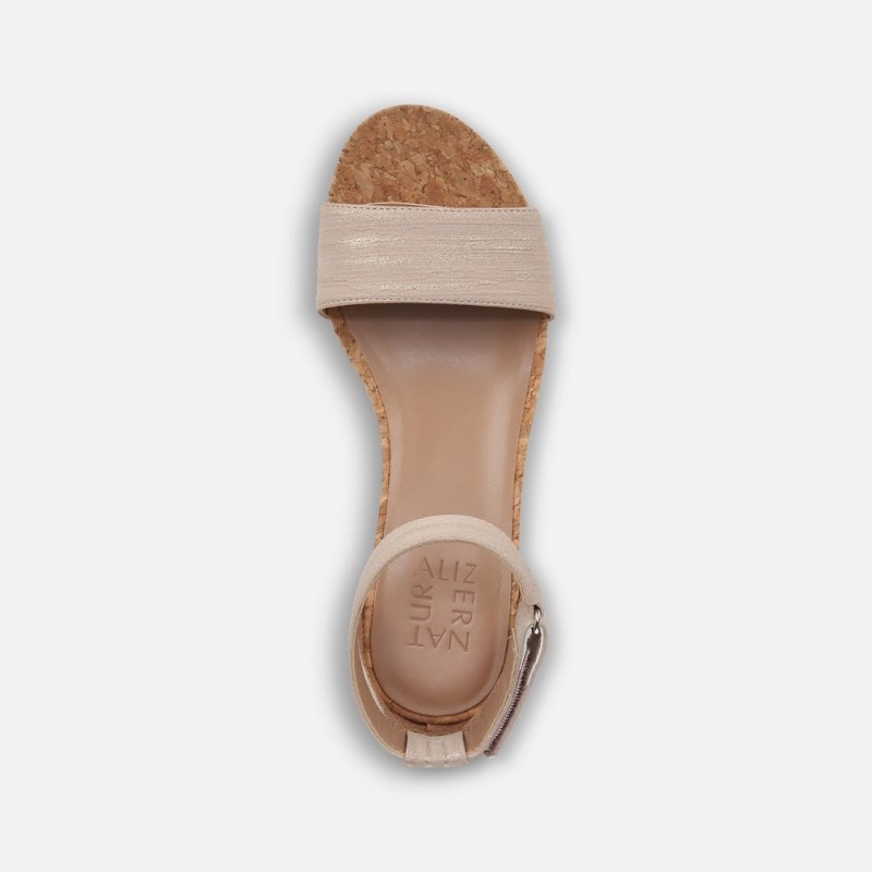 Naturalizer Areda Wedge Sandal Womens Beige Wedge Sandals CK89-3339J8
