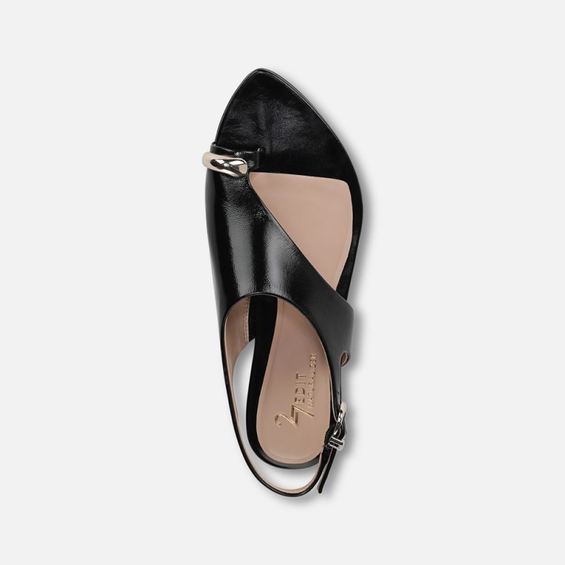 Naturalizer 27 EDIT Via Sandal Womens Black Flat Sandals PL00-3970E1