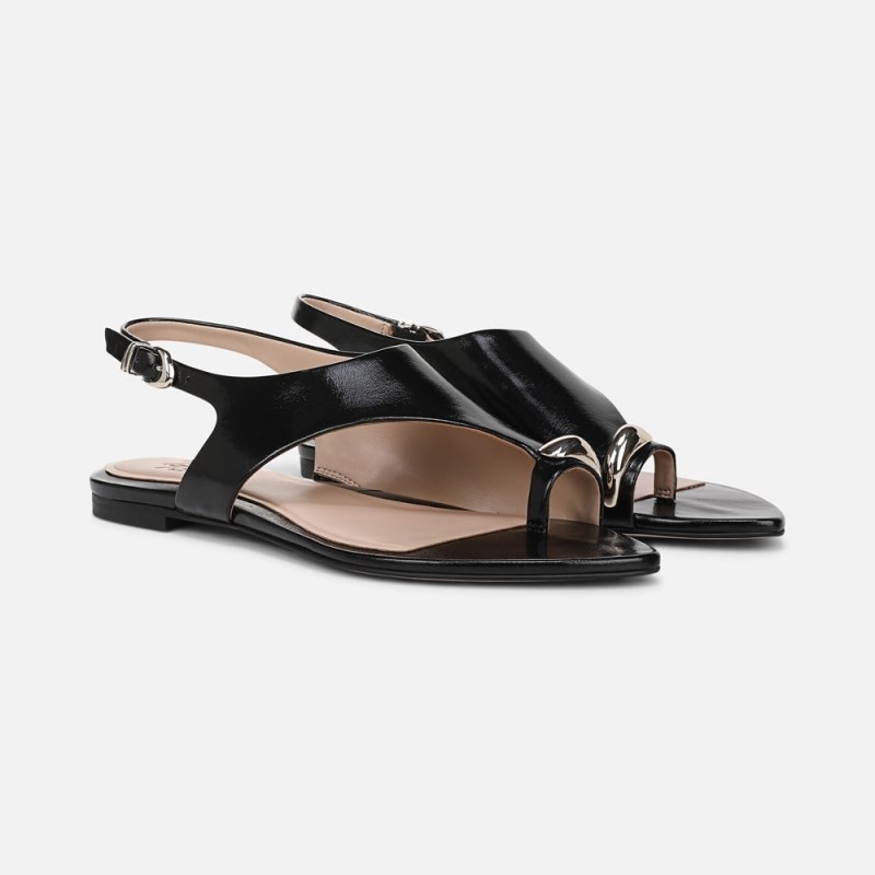 Naturalizer 27 EDIT Via Sandal Womens Black Flat Sandals PL00-3970E1