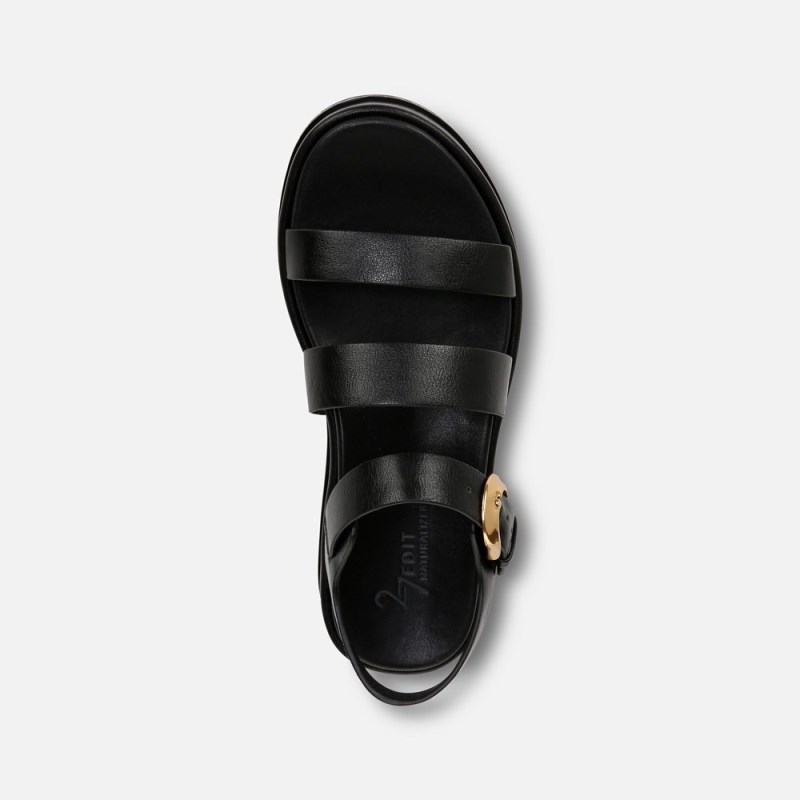 Naturalizer 27 EDIT Zizi Sandal Womens Black Platform Sandals YP74-0894J9