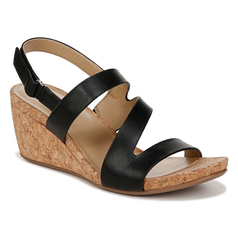 Naturalizer Adria Wedge Sandal Womens Black Wedge Sandals TJ22-9972C9
