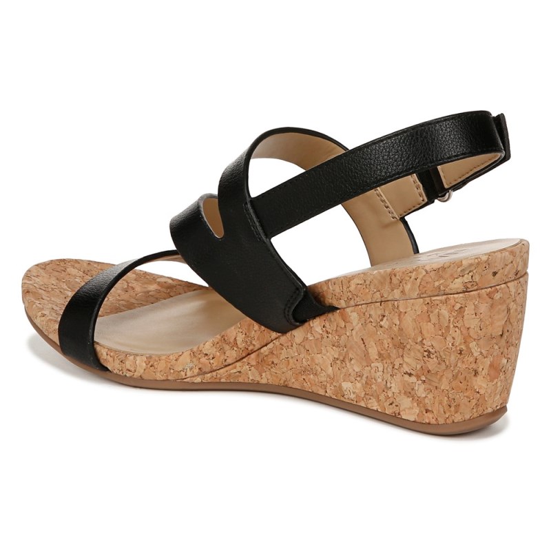Naturalizer Adria Wedge Sandal Womens Black Wedge Sandals TJ22-9972C9