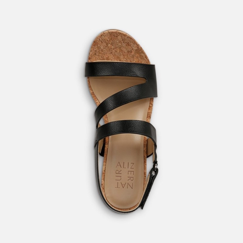Naturalizer Adria Wedge Sandal Womens Black Wedge Sandals TJ22-9972C9