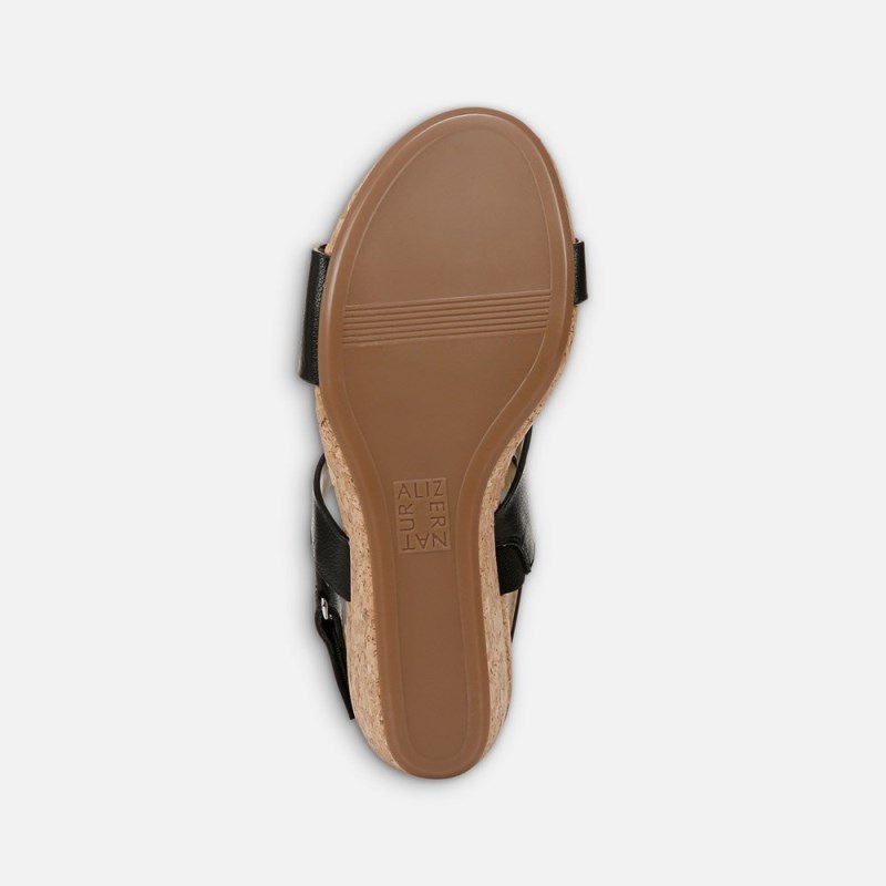 Naturalizer Adria Wedge Sandal Womens Black Wedge Sandals TJ22-9972C9