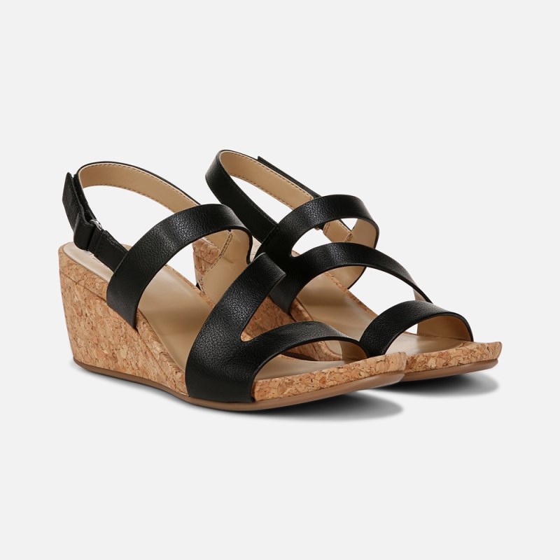 Naturalizer Adria Wedge Sandal Womens Black Wedge Sandals TJ22-9972C9