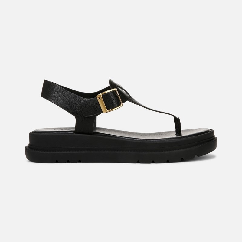 Naturalizer Alyssa Sandal Womens Black Platform Sandals VI35-6485V6