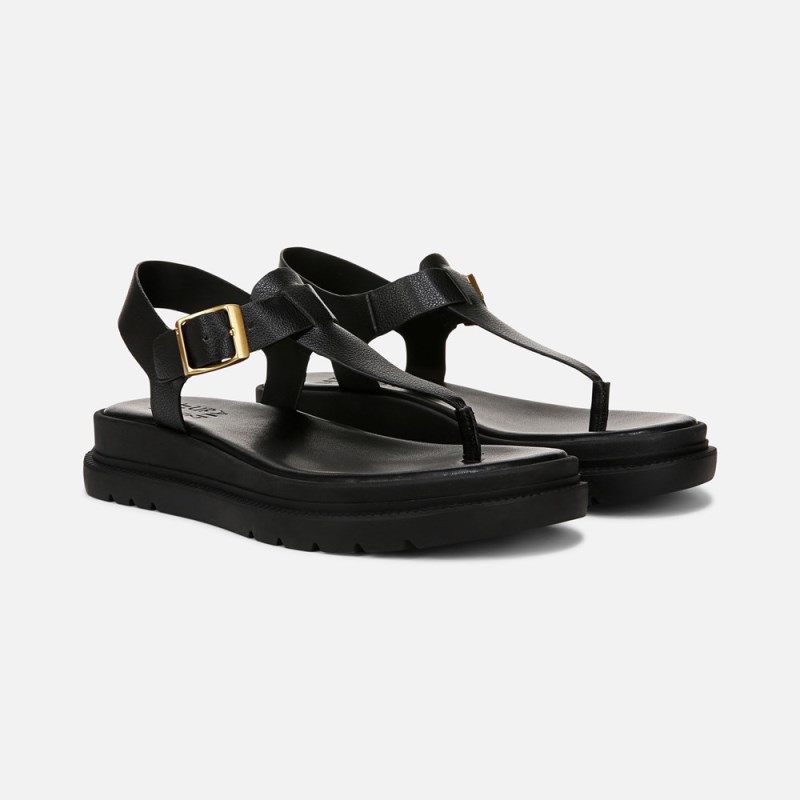 Naturalizer Alyssa Sandal Womens Black Platform Sandals VI35-6485V6
