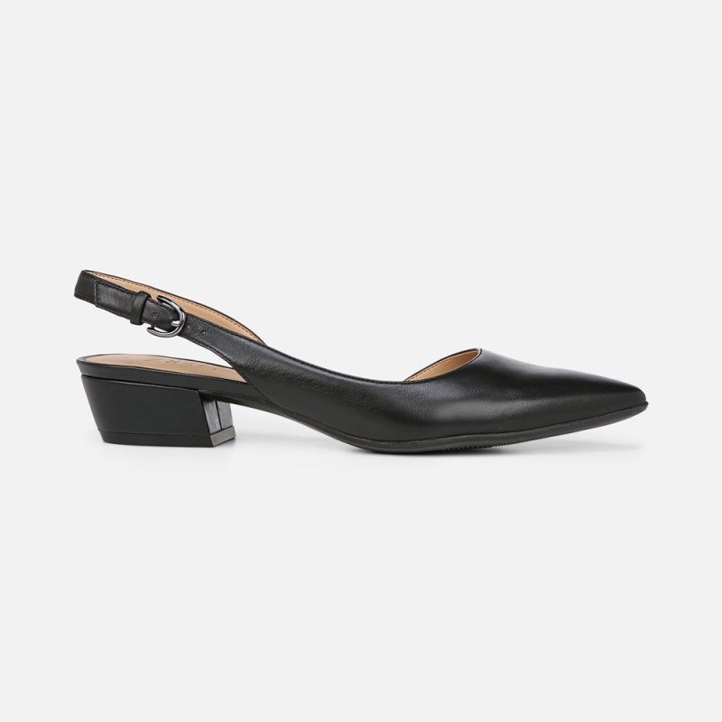 Naturalizer Banks Pointed Toe Flat Womens Black Slingbacks MV31-8081H3