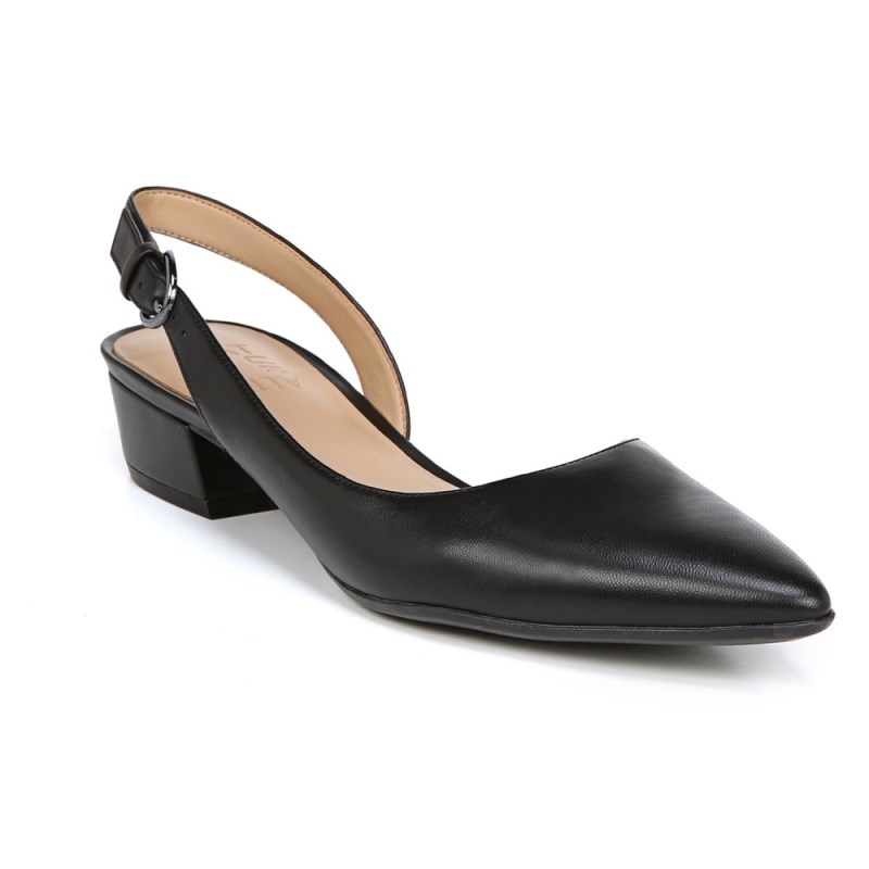 Naturalizer Banks Pointed Toe Flat Womens Black Slingbacks MV31-8081H3