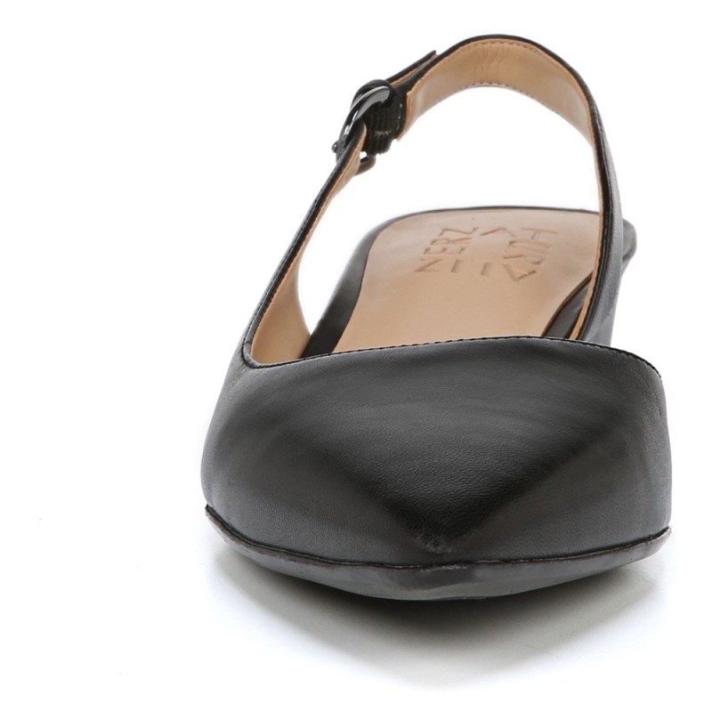 Naturalizer Banks Pointed Toe Flat Womens Black Slingbacks MV31-8081H3