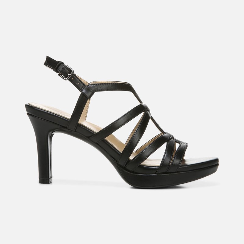 Naturalizer Baylor Dress Sandal Womens Black Heeled Sandals VG38-0338L5