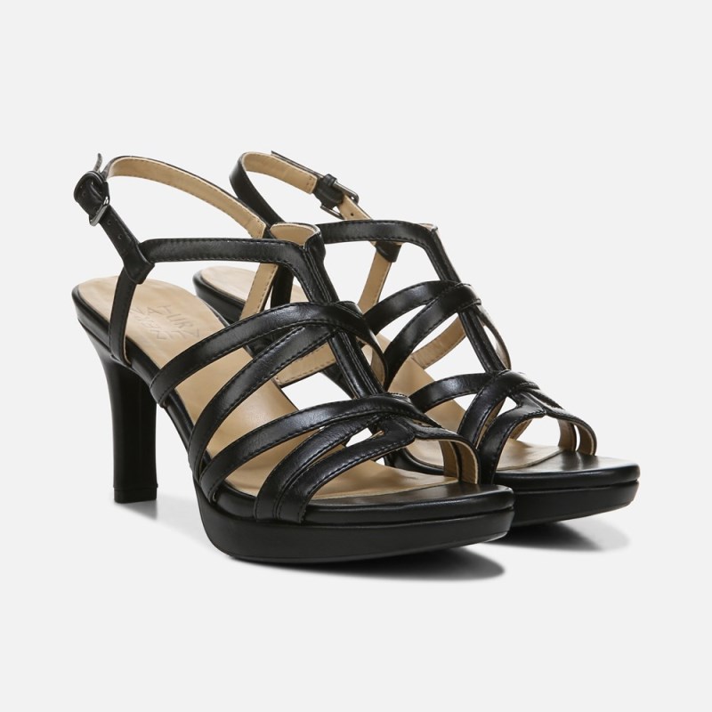 Naturalizer Baylor Dress Sandal Womens Black Heeled Sandals VG38-0338L5