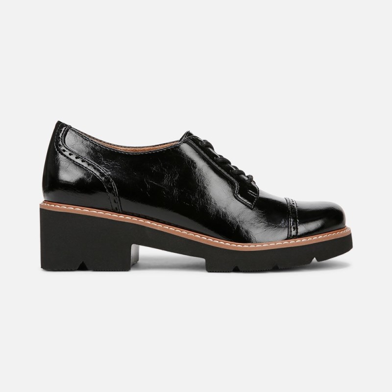 Naturalizer Cabaret Lace Up Lug Derby Womens Black Loafers XZ38-4838F2