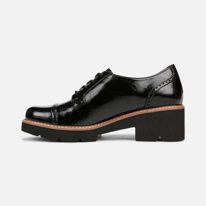 Naturalizer Cabaret Lace Up Lug Derby Womens Black Loafers XZ38-4838F2