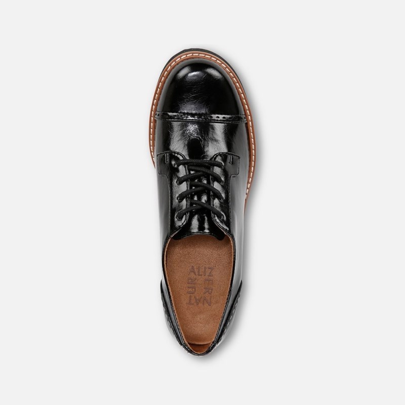 Naturalizer Cabaret Lace Up Lug Derby Womens Black Loafers XZ38-4838F2