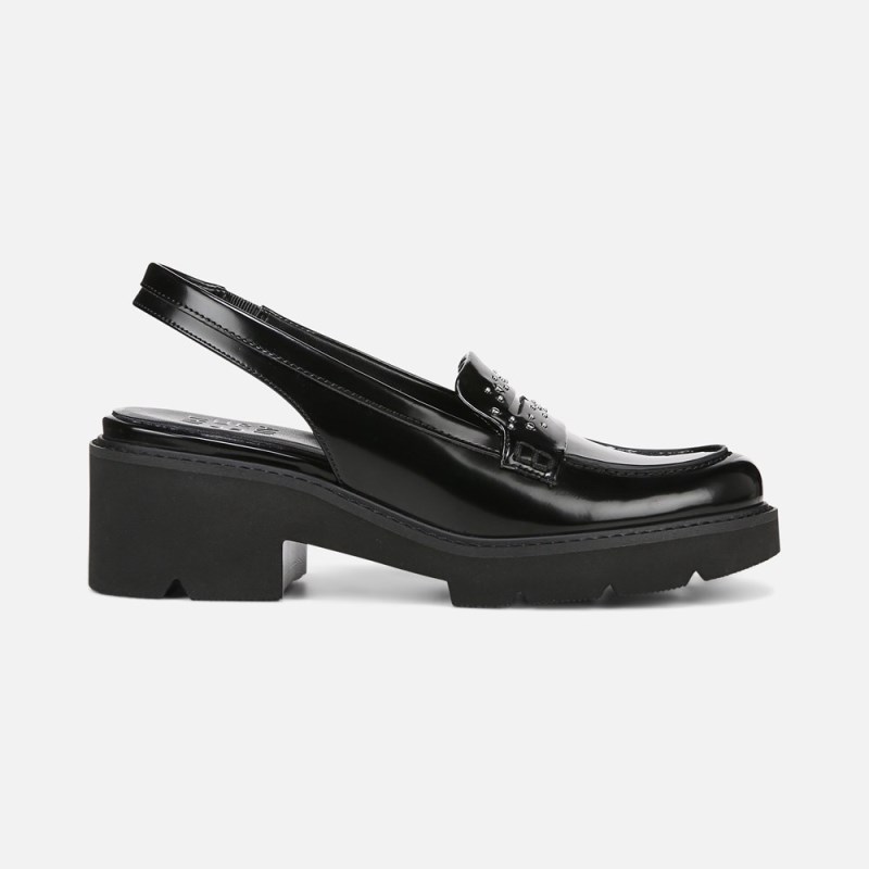 Naturalizer Darry Lug Sole Slingback Loafer Womens Black Loafers XC54-1584Y0