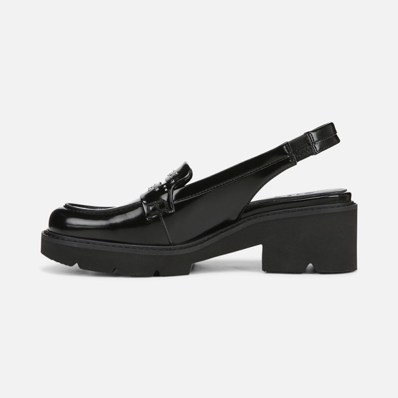 Naturalizer Darry Lug Sole Slingback Loafer Womens Black Loafers XC54-1584Y0