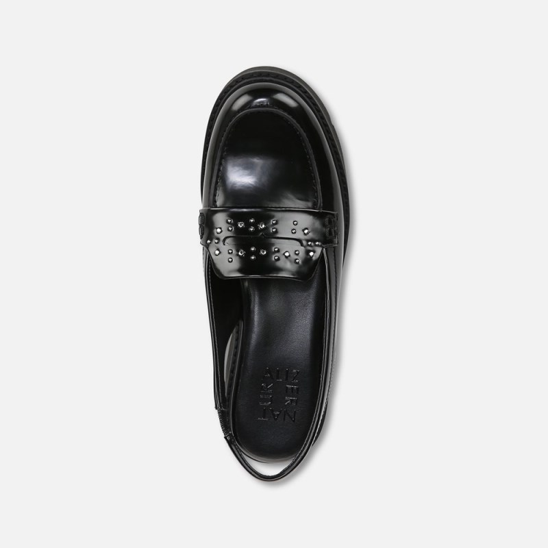 Naturalizer Darry Lug Sole Slingback Loafer Womens Black Loafers XC54-1584Y0