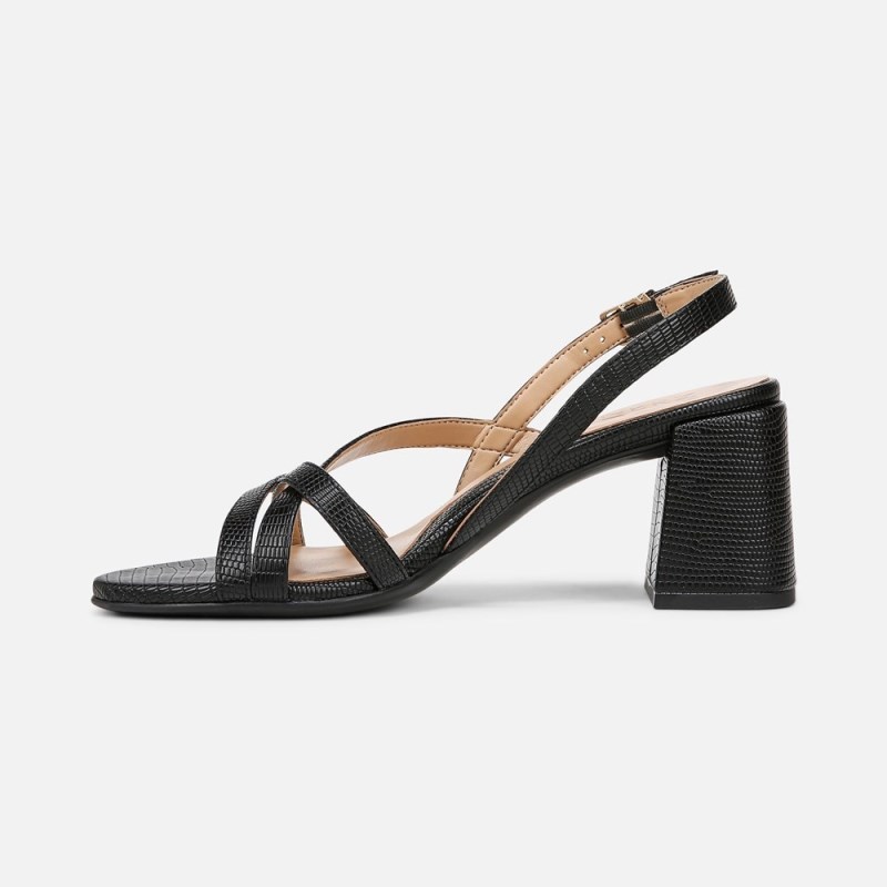 Naturalizer Demi Block Heel Dress Sandal Womens Black Heeled Sandals XI01-6381F5