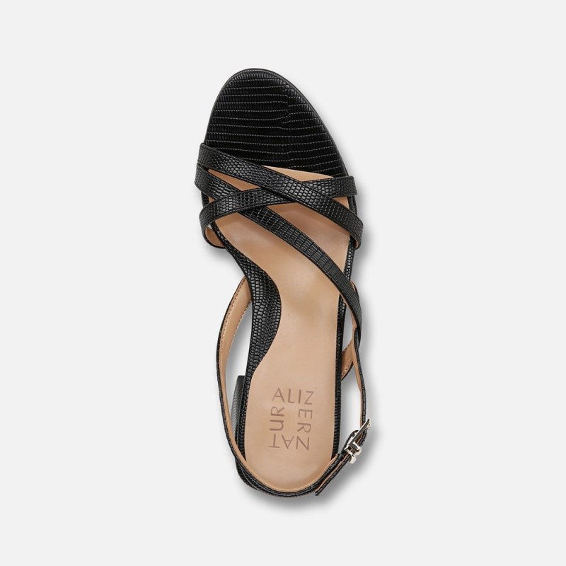 Naturalizer Demi Block Heel Dress Sandal Womens Black Heeled Sandals XI01-6381F5
