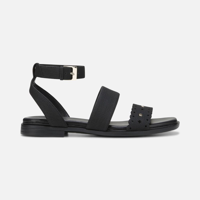 Naturalizer Gana Strappy Sandal Womens Black Flat Sandals LB53-4933E6