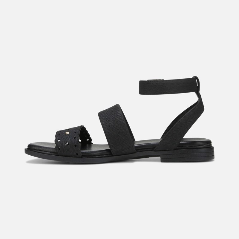 Naturalizer Gana Strappy Sandal Womens Black Flat Sandals LB53-4933E6