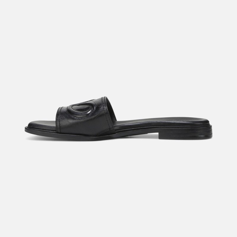 Naturalizer Genevieve Slide Sandal Womens Black Flat Sandals QK59-6629C2