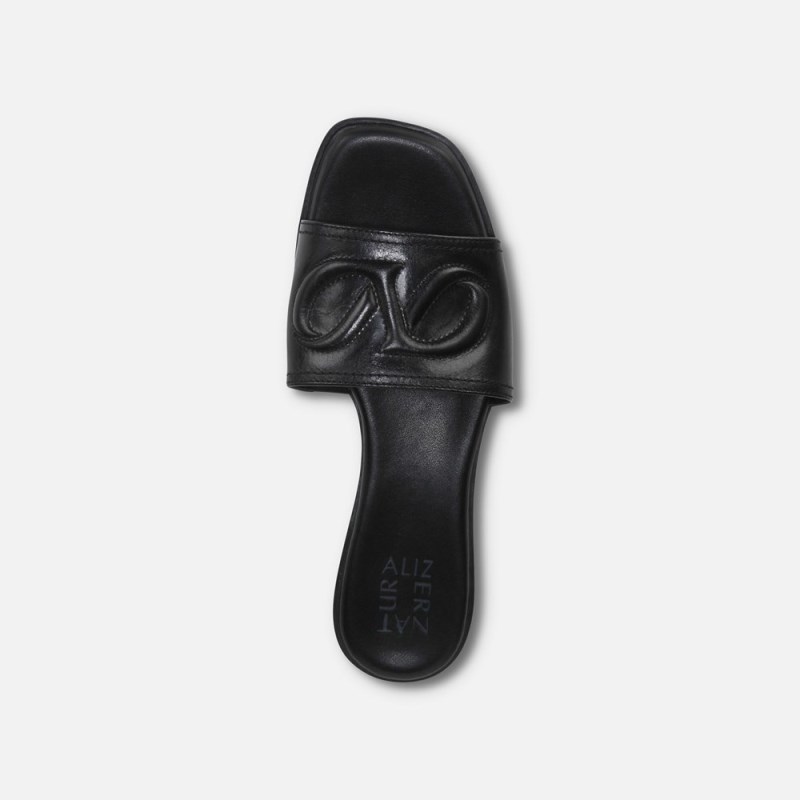 Naturalizer Genevieve Slide Sandal Womens Black Flat Sandals QK59-6629C2