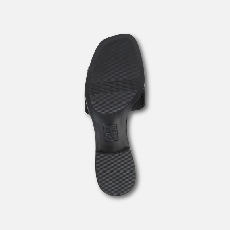 Naturalizer Genevieve Slide Sandal Womens Black Flat Sandals QK59-6629C2