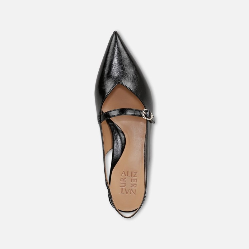 Naturalizer Grayson Mary Jane Slingback Womens Black Kitten Heels XA38-0888N6