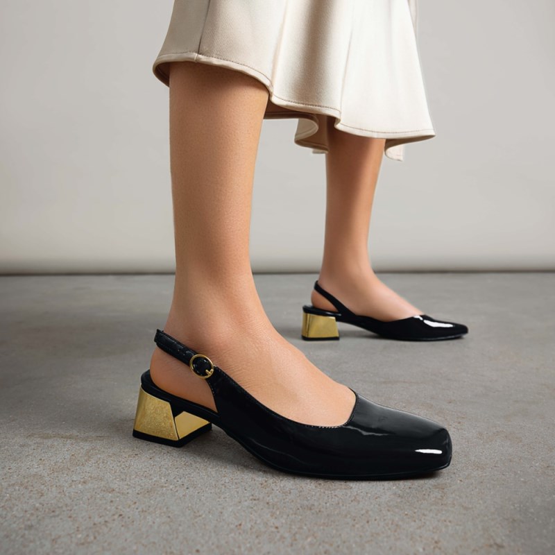 Naturalizer Jayla Slingback Pump Womens Black Slingbacks AX46-2666X0