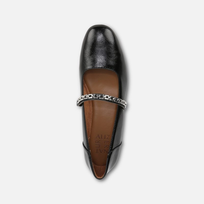 Naturalizer Kelly Chain Mary Jane Flat Womens Black Mary Janes PJ67-8137E2