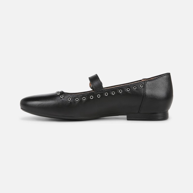 Naturalizer Kelly Mary Jane Flat Womens Black Ballet Flats YV84-0684D3