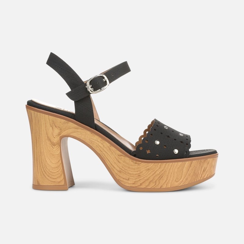 Naturalizer Kira Platform Sandal Womens Black Heeled Sandals SW47-8277K1