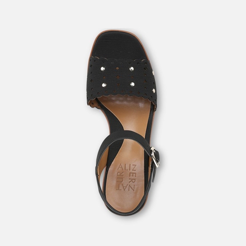 Naturalizer Kira Platform Sandal Womens Black Heeled Sandals SW47-8277K1