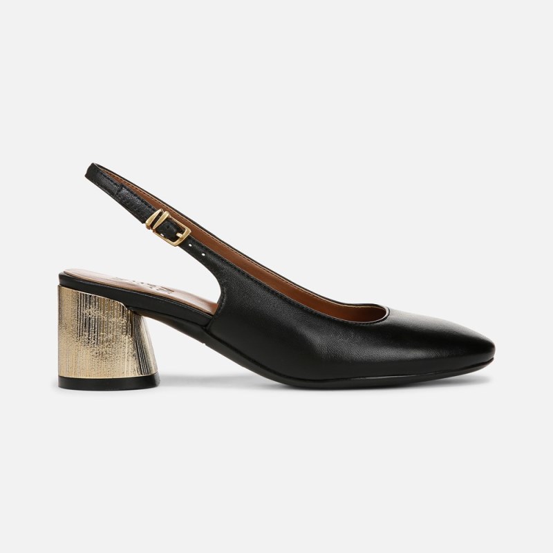 Naturalizer Lane Slingback Pump Womens Black Block Heels JN65-1165M0
