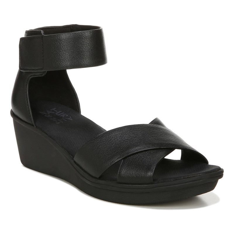 Naturalizer Riviera Wedge Sandal Womens Black Wedge Sandals GF22-2502N9