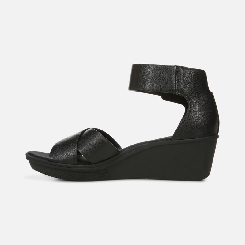 Naturalizer Riviera Wedge Sandal Womens Black Wedge Sandals GF22-2502N9